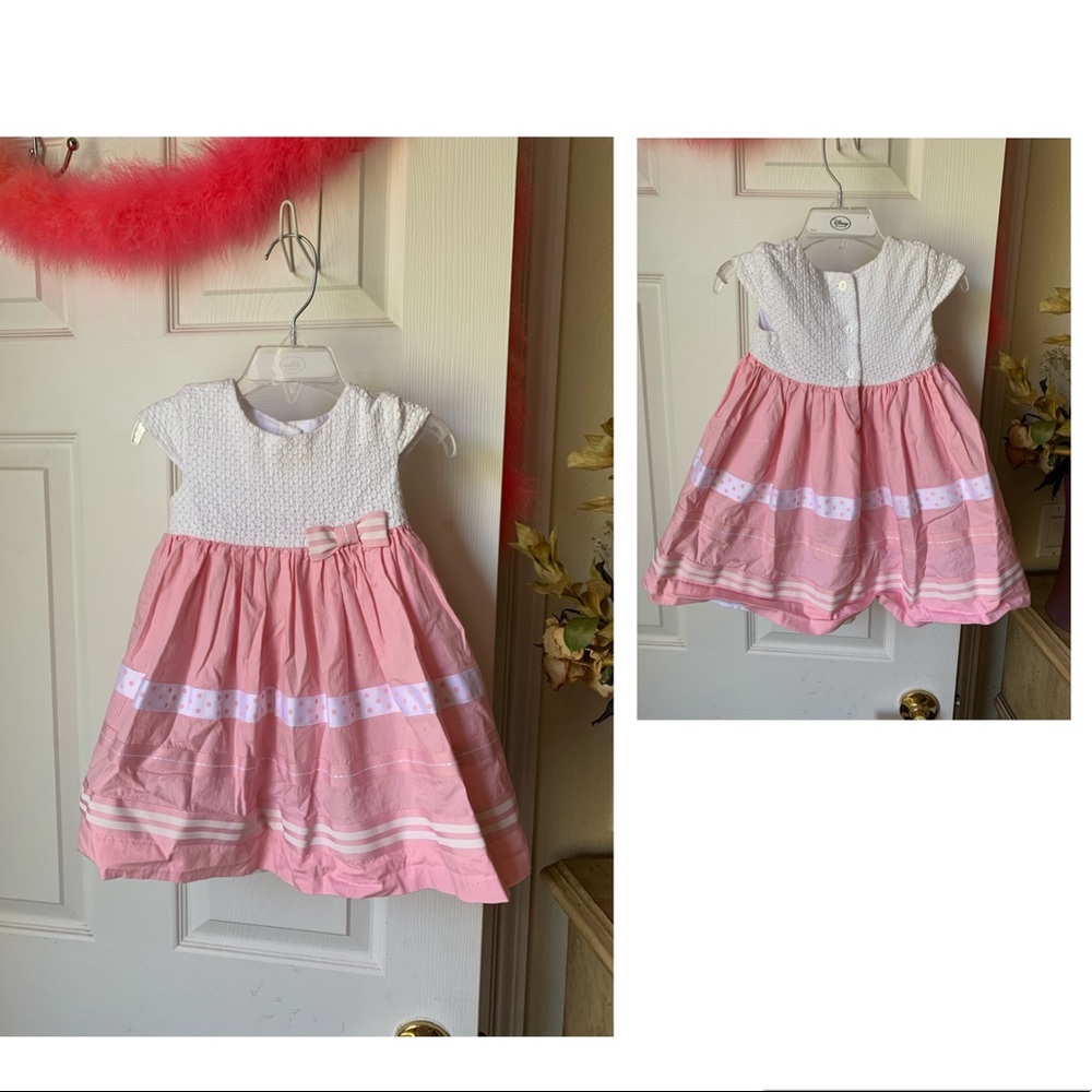 Pink and white dress with stripes